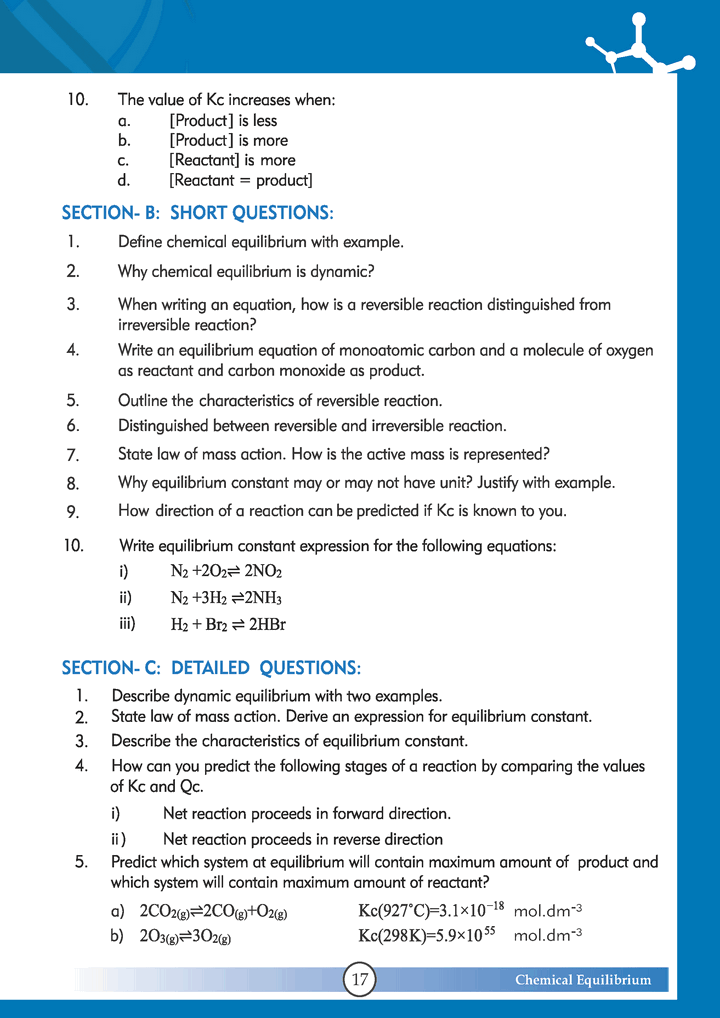 Chemical Equilibrium Chapter Chemistry Th Text Book