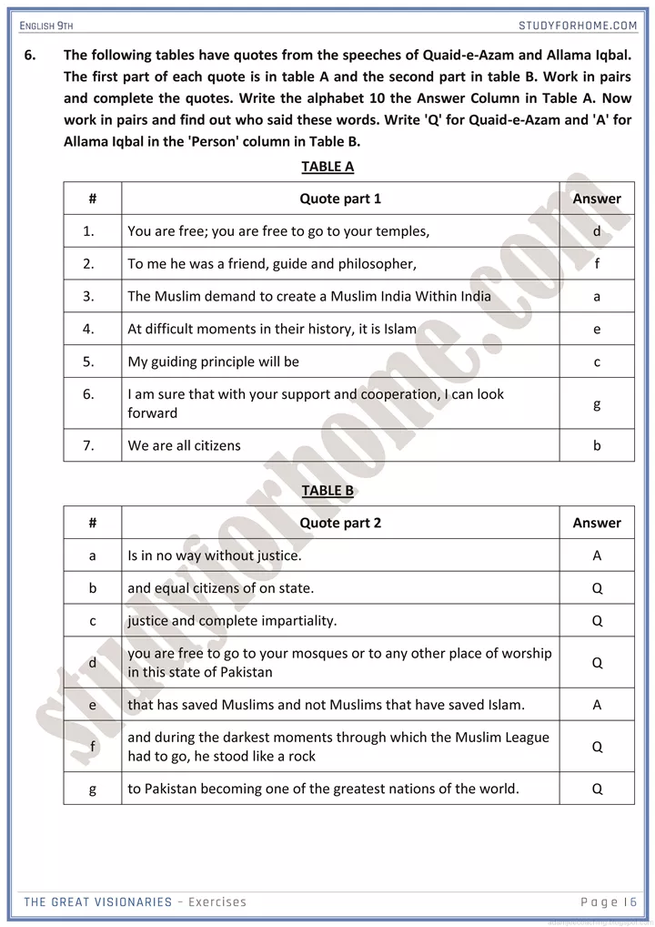 pakistan and national pride solved book exercise english 9th 3
