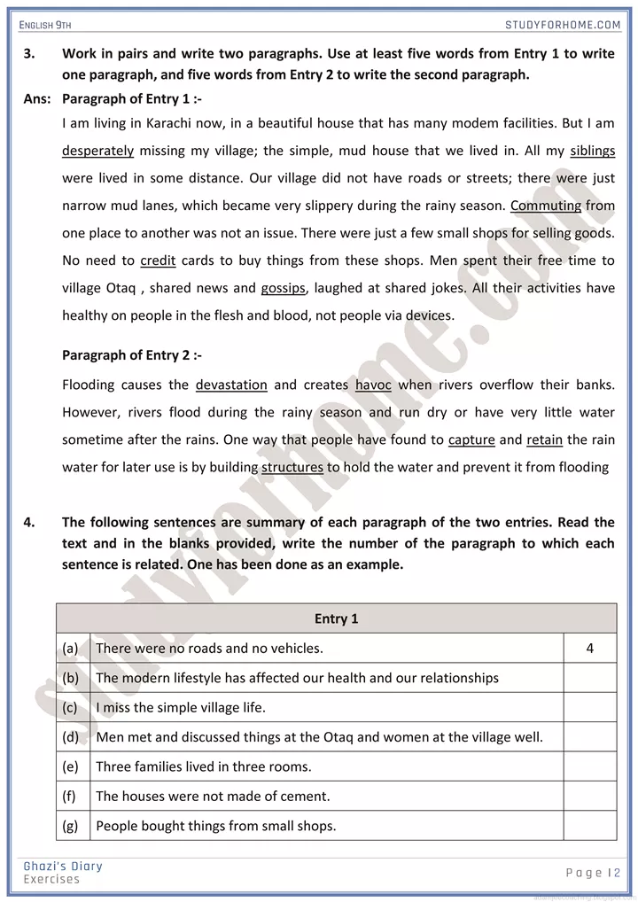 people and places solved book exercise english 9th 2