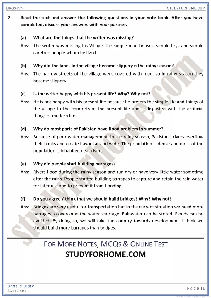 people and places solved book exercise english 9th 6