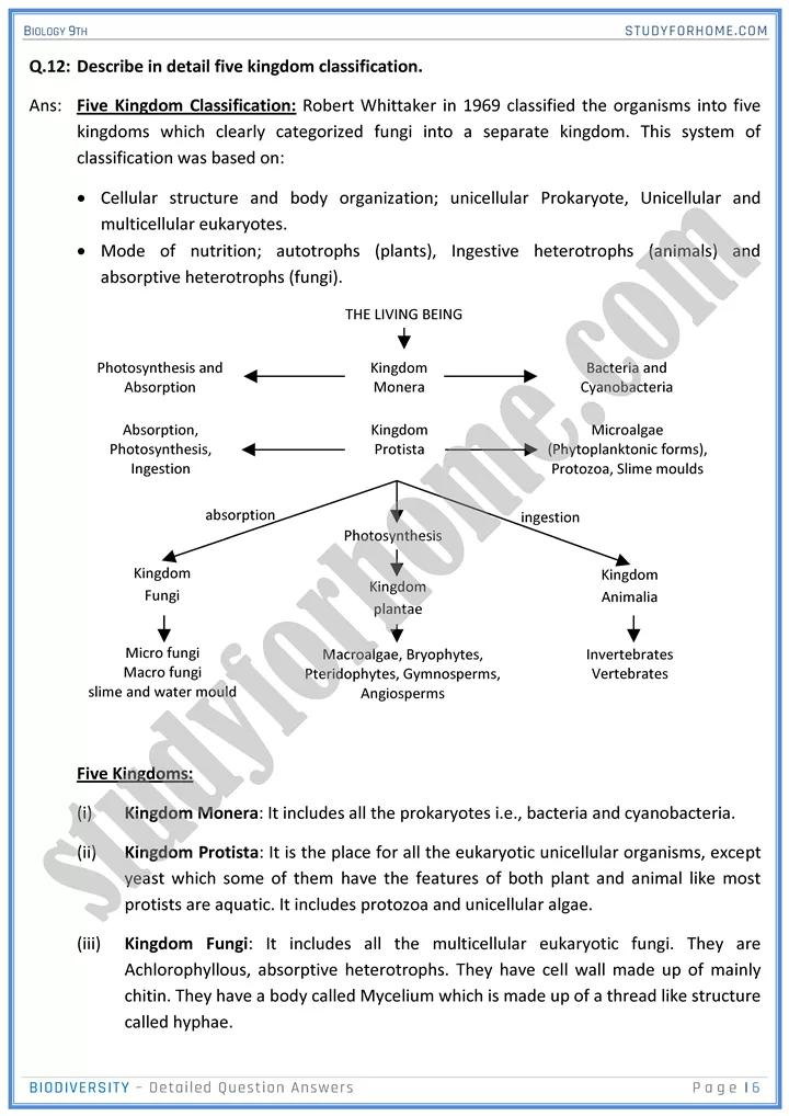 biodiversity detailed question answers biology 9th 06