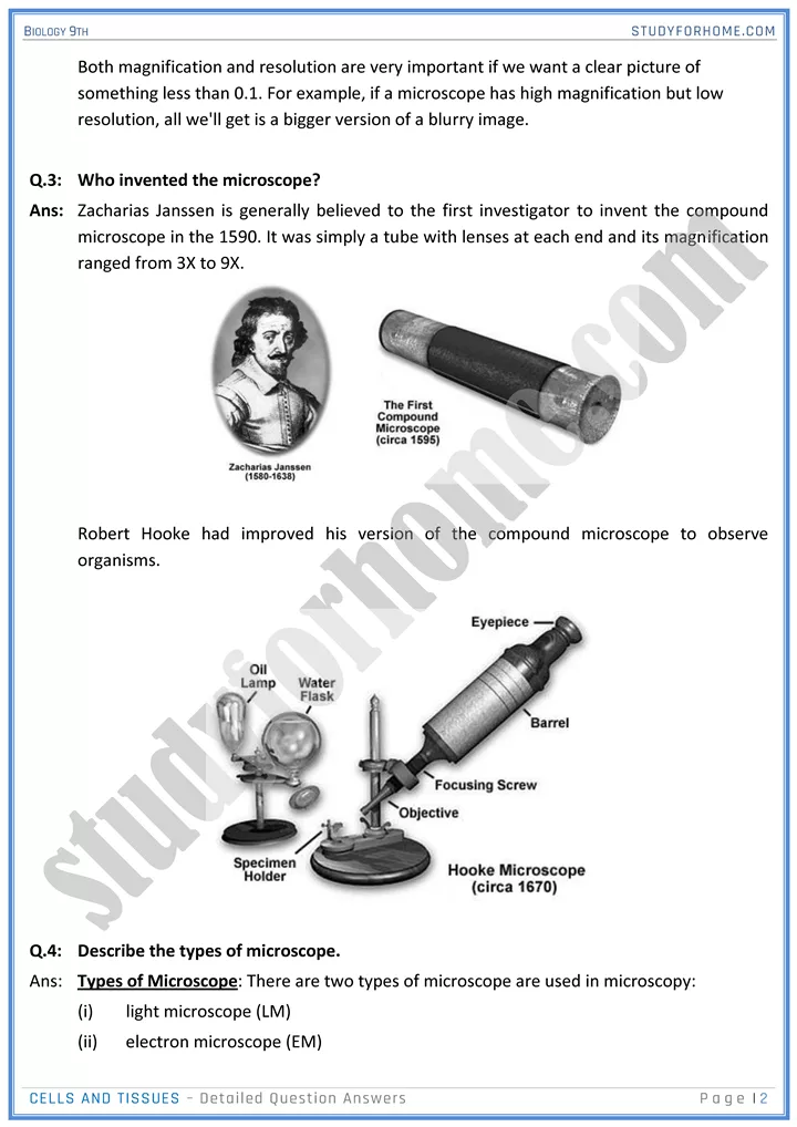 cells and tissues detailed question answers biology 9th 02