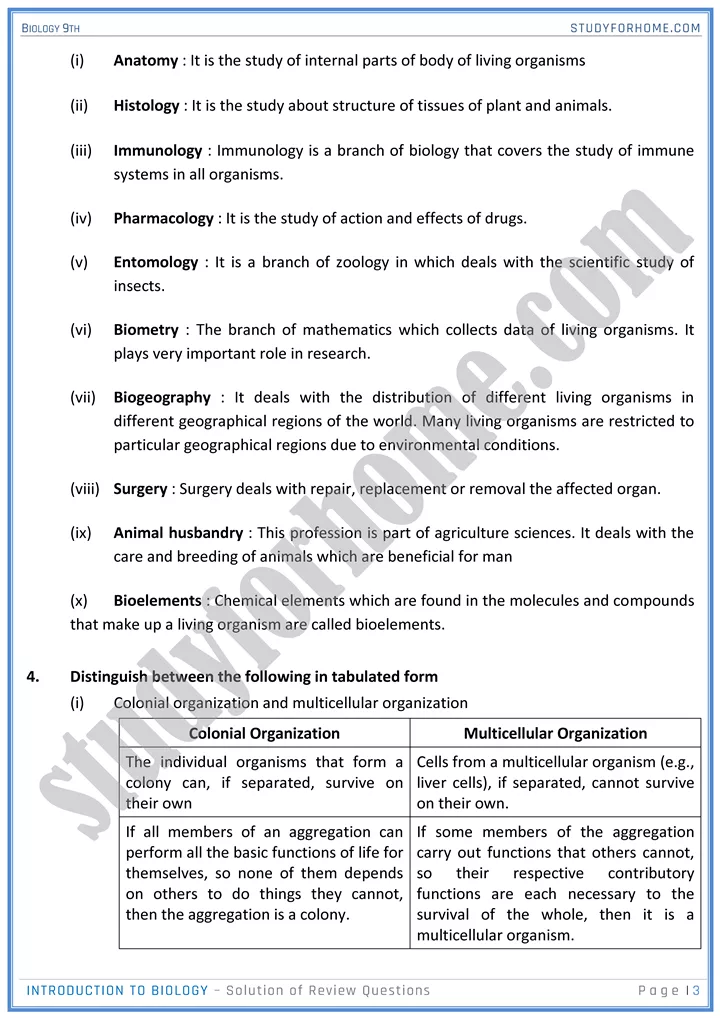 introduction to biology solution of review questions biology 9th 3