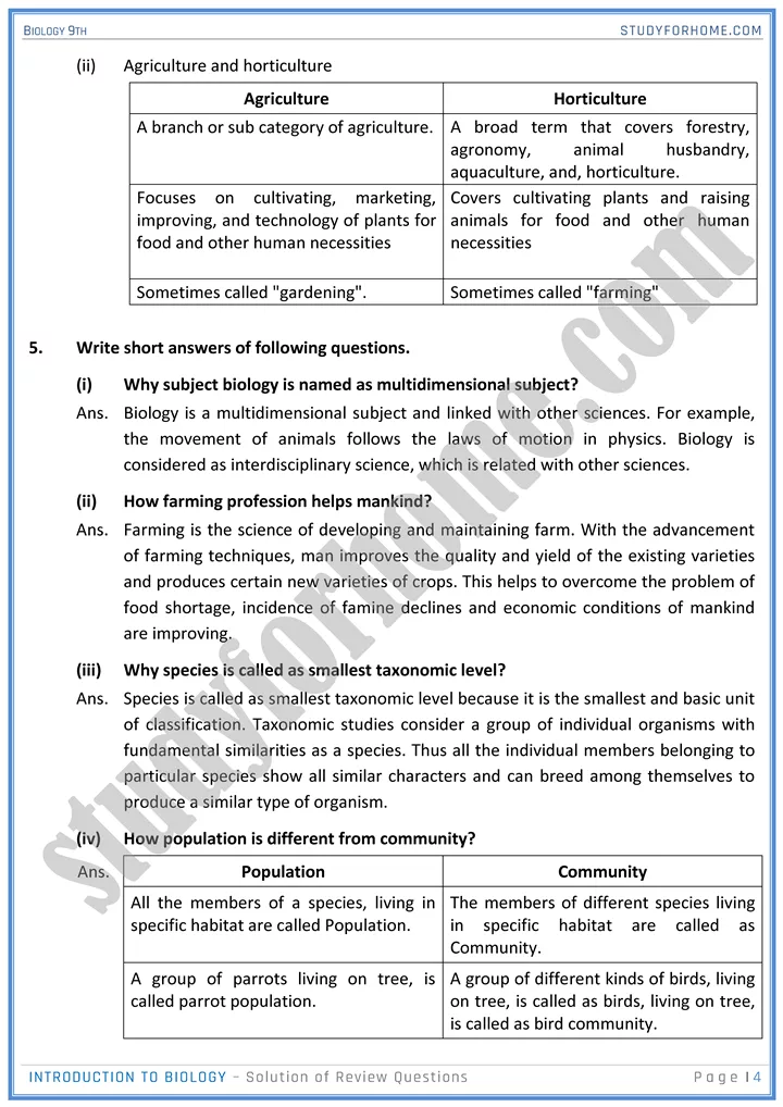 introduction to biology solution of review questions biology 9th 4