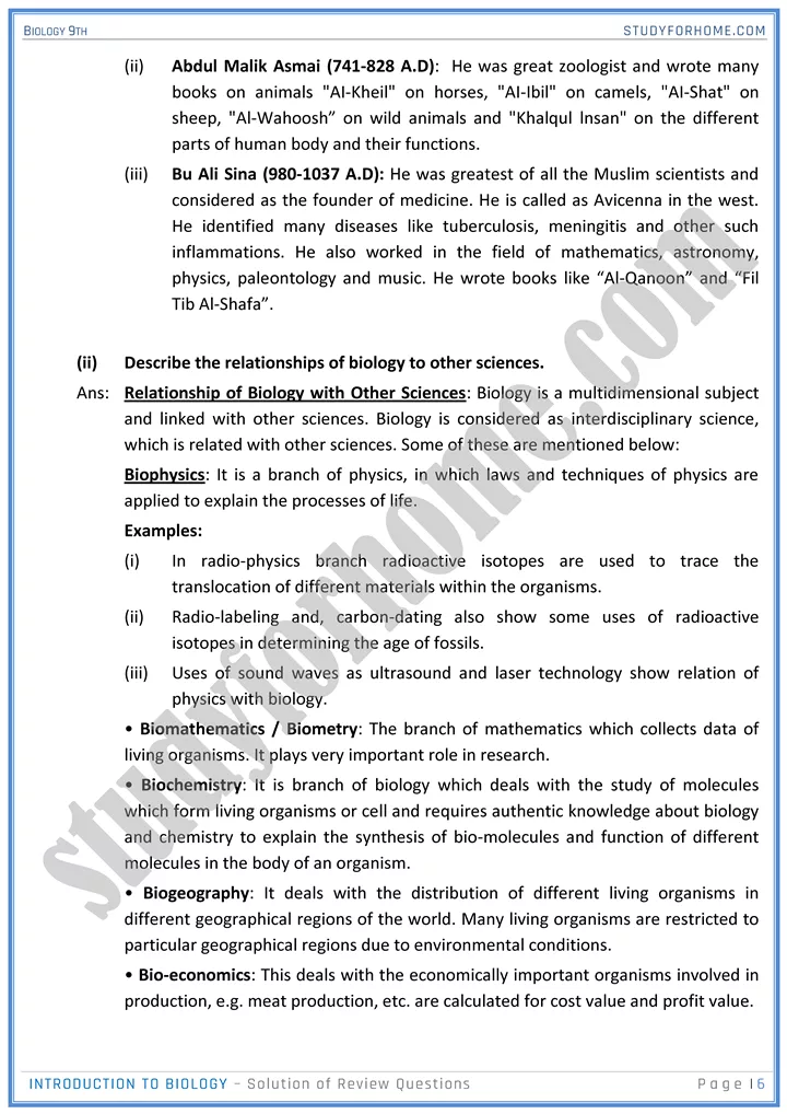 introduction to biology solution of review questions biology 9th 6