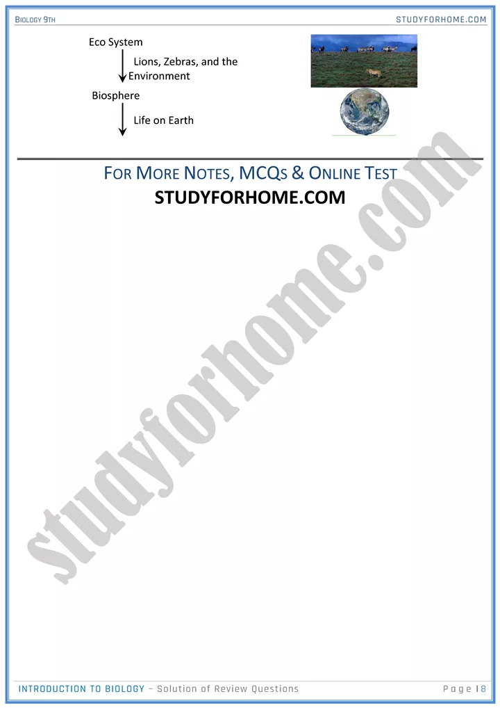 introduction to biology solution of review questions biology 9th 8