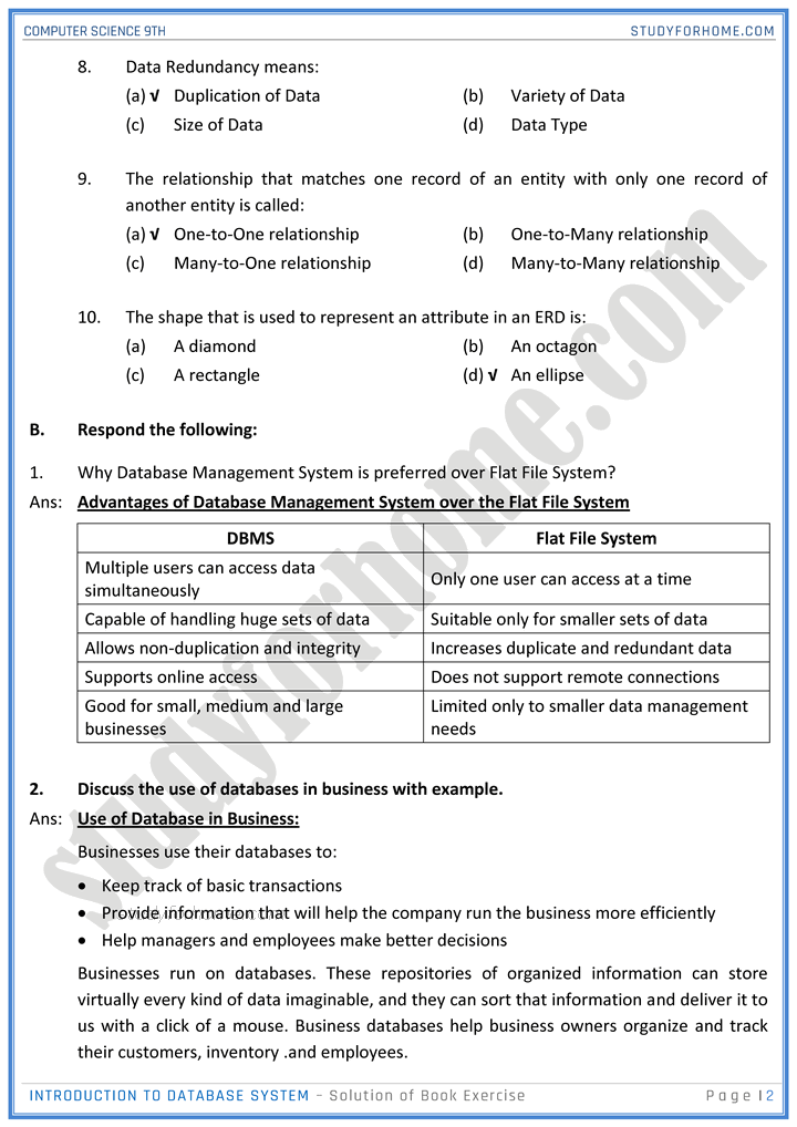 Introduction To Database System - Solution Of Book Exercise - Computer ...