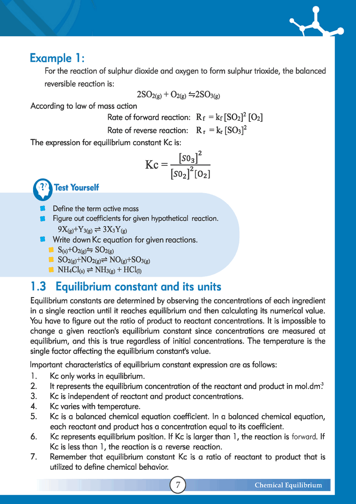 Chemical Equilibrium - Chapter 1 - Chemistry 10th Text Book