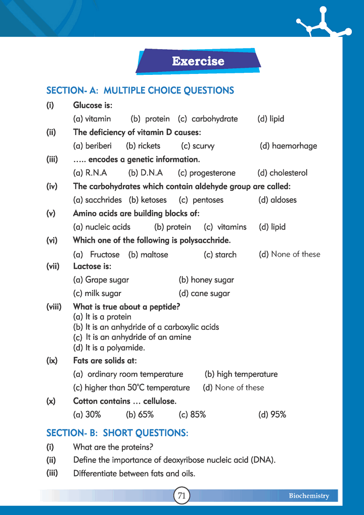 Biochemistry Chapter 4 Chemistry 10th Text Book