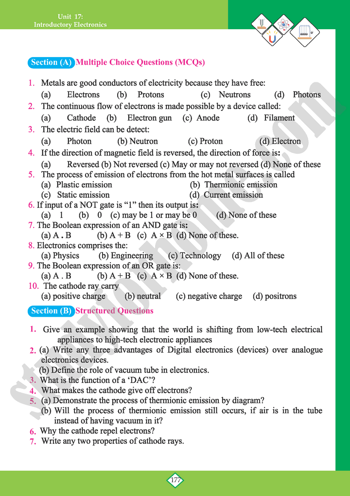 Introductory Electronics Unit 17 Physics 10th Text Book