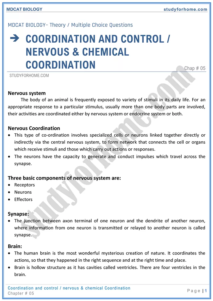 mdcat-biology-chapter-5-coordination-and-control-online-mcqs-test-1