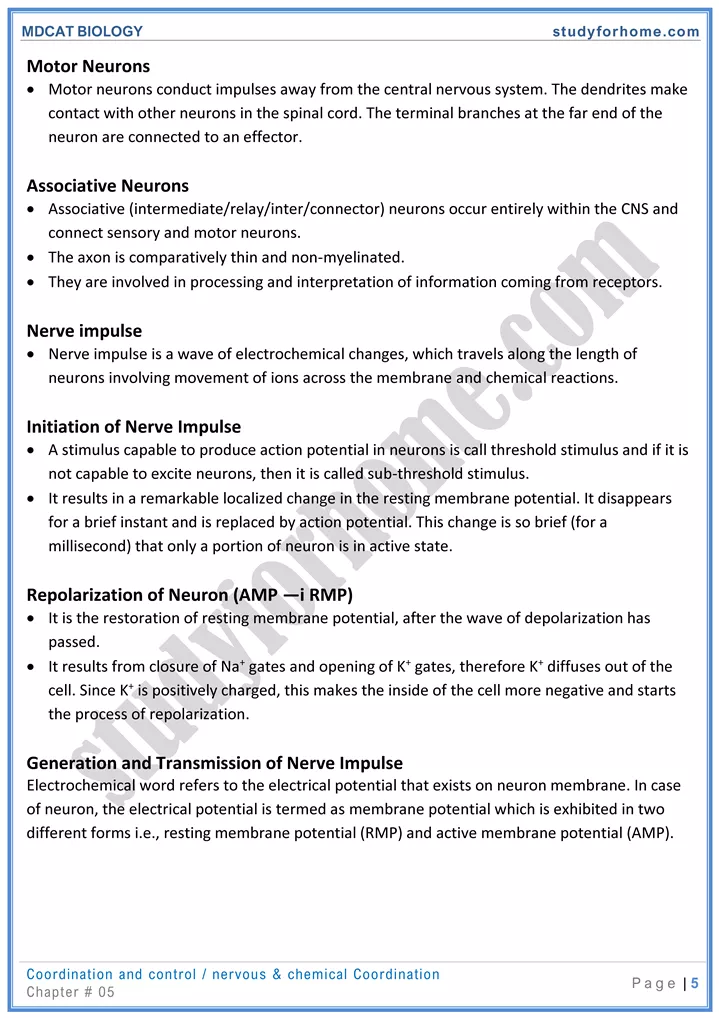 mdcat-biology-chapter-5-coordination-and-control-online-mcqs-test-5