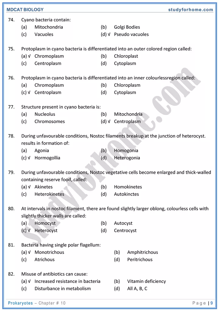 chap 10 prokaryotes biology mdcat 09