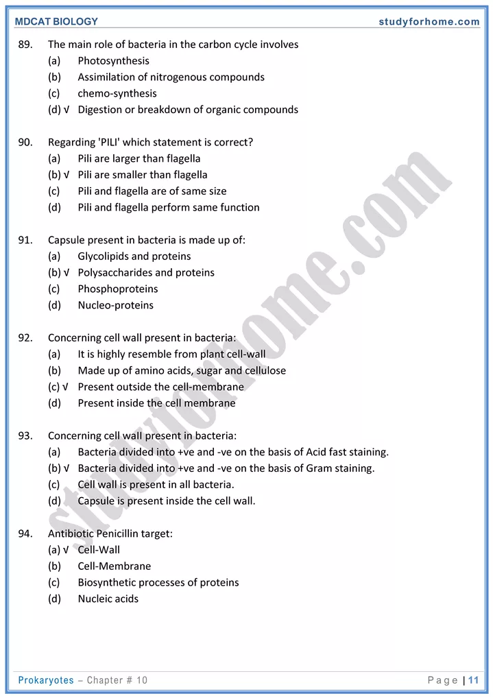 chap 10 prokaryotes biology mdcat 11