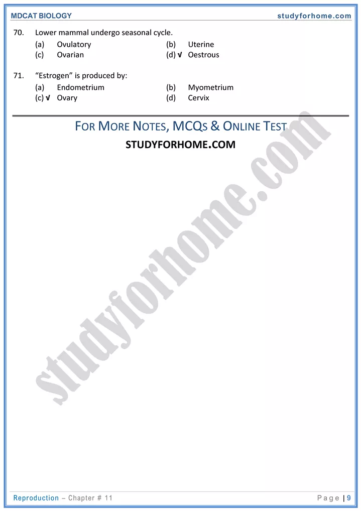 chap 11 reproduction biology mdcat 09