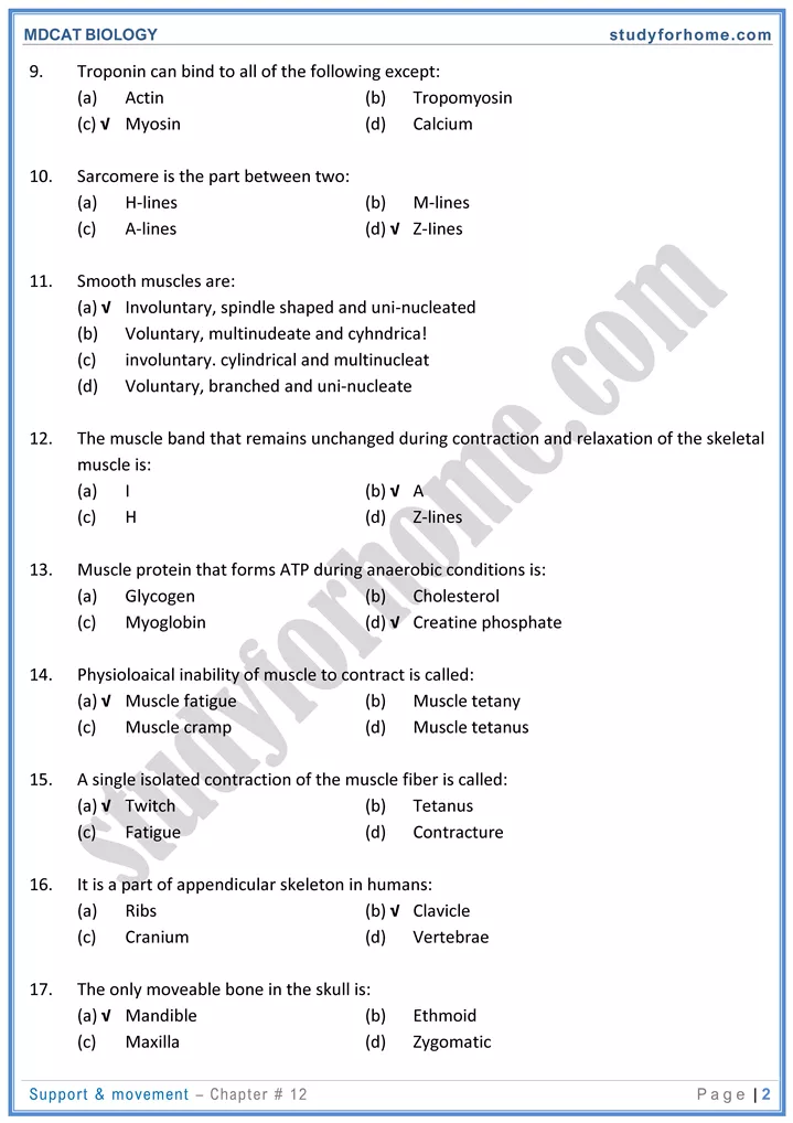 chap 12 support movement biology mdcat 02