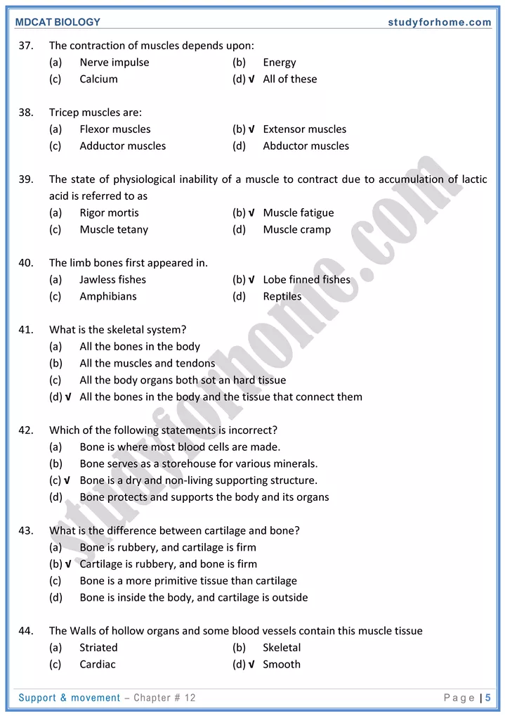 chap 12 support movement biology mdcat 05