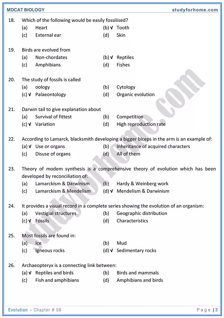 chap 8 evolution biology mdcat 03