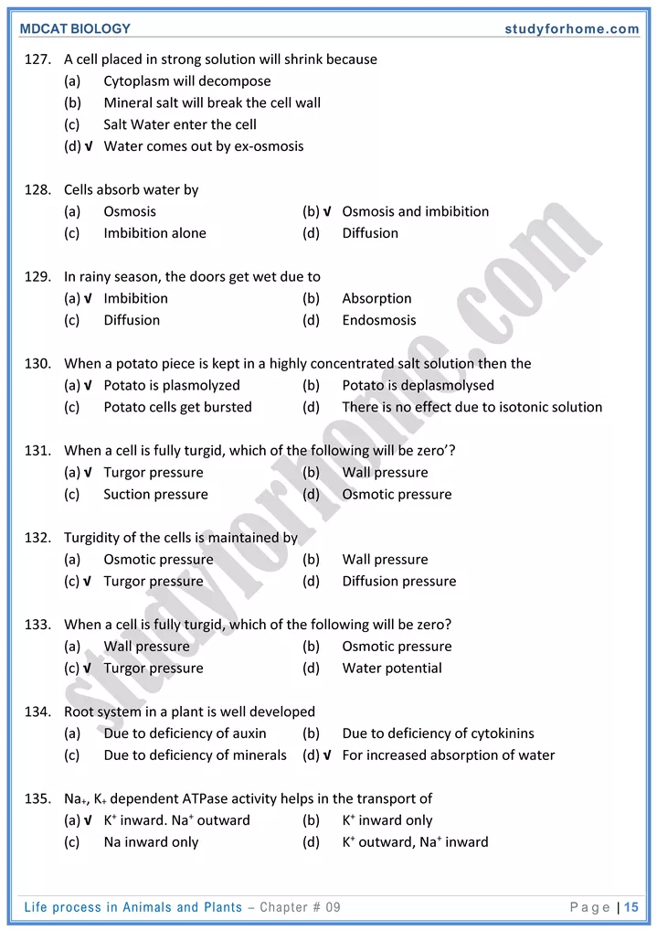 chap 9 life process in animals and plants biology mdcat 15