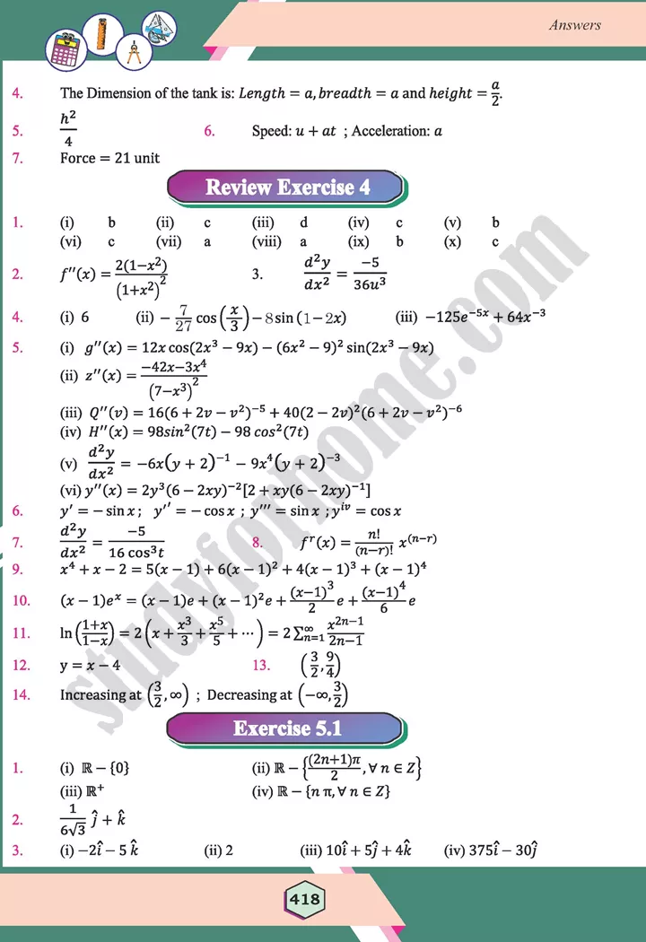 chapter answers maths 12th 10