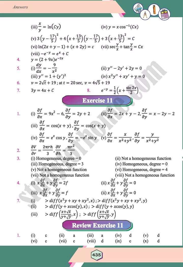 chapter answers maths 12th 27