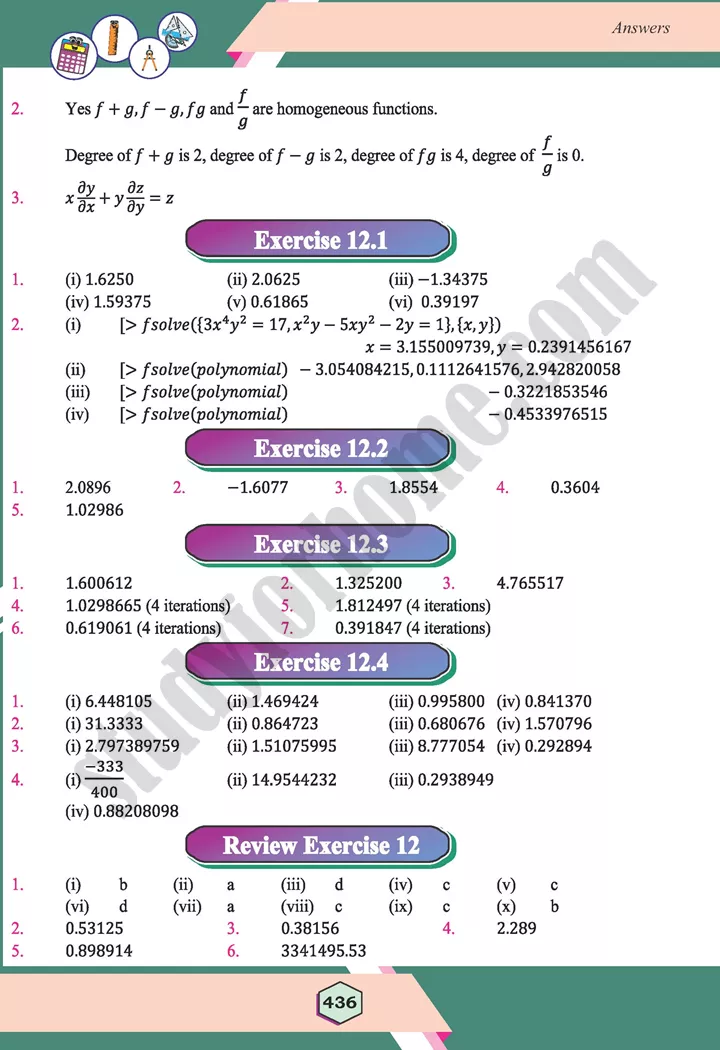 chapter answers maths 12th 28