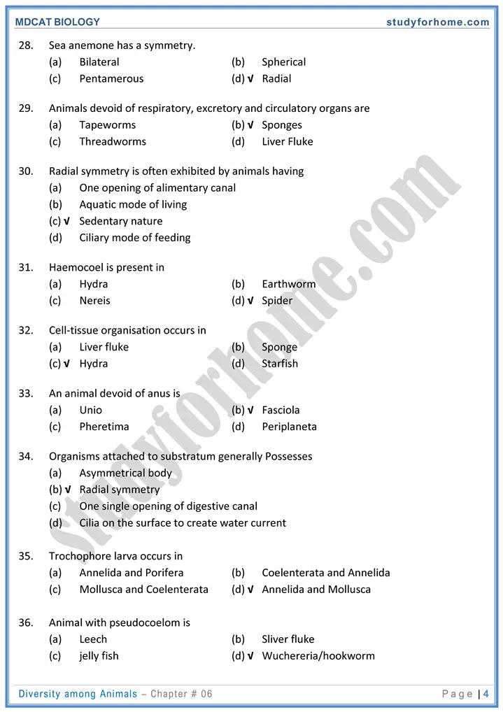 mdcat-biology-chapter-6-diversity-among-animals-online-mcqs-test-4