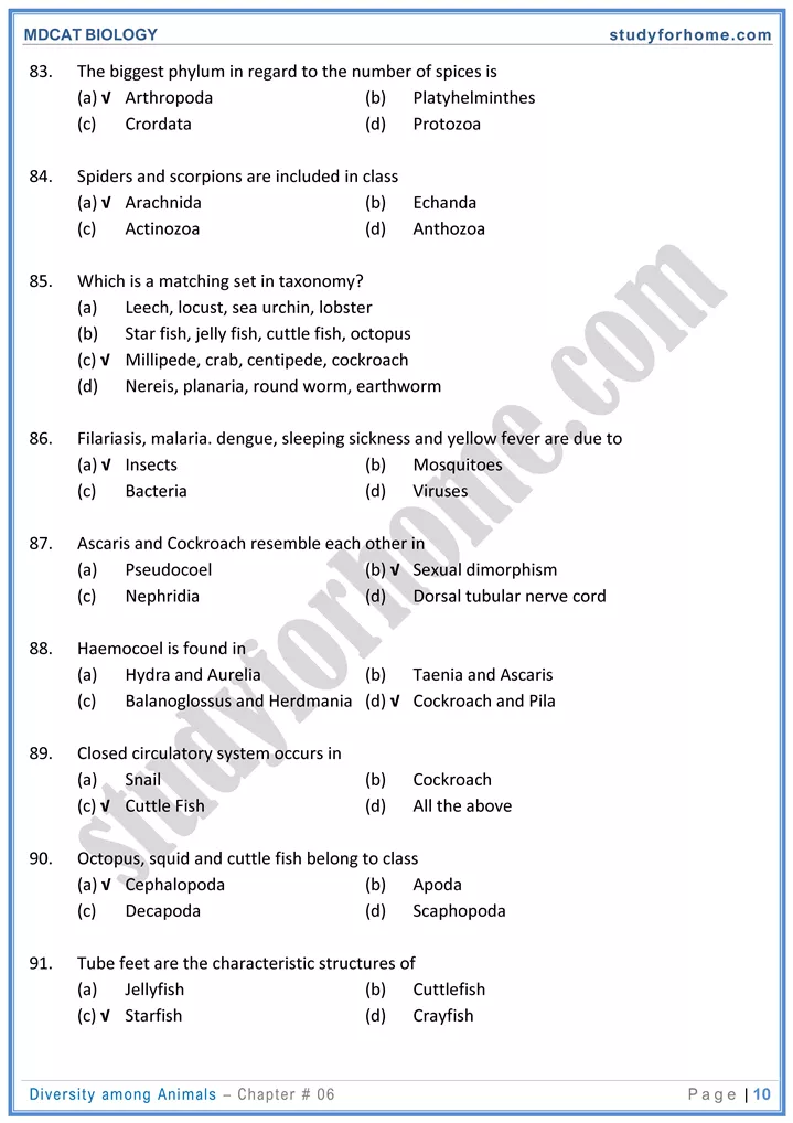 mdcat-biology-chapter-6-diversity-among-animals-online-mcqs-test-10