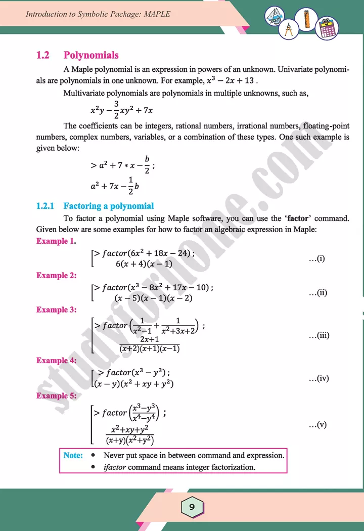 unit 1 introduction to symbolic package maple maths 12th 09