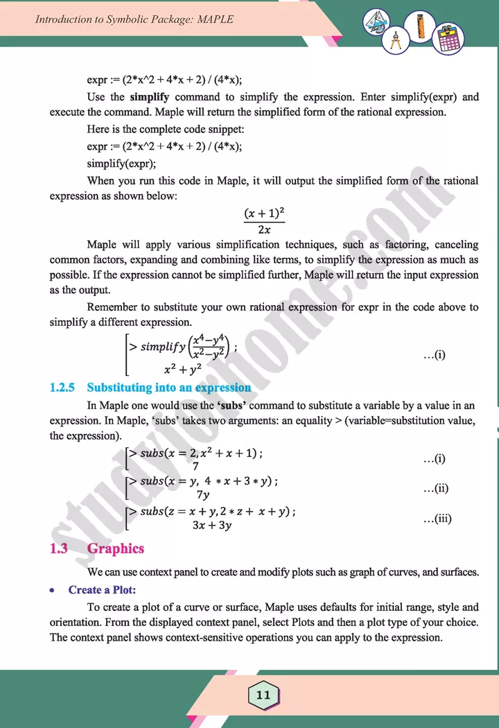 unit 1 introduction to symbolic package maple maths 12th 11