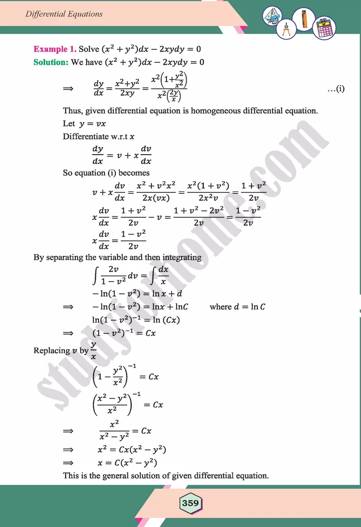 unit 10 differential equations maths 12th 09