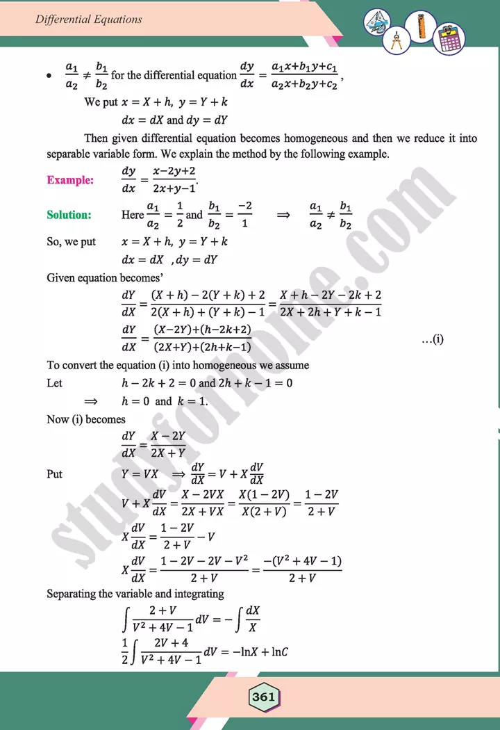 unit 10 differential equations maths 12th 11