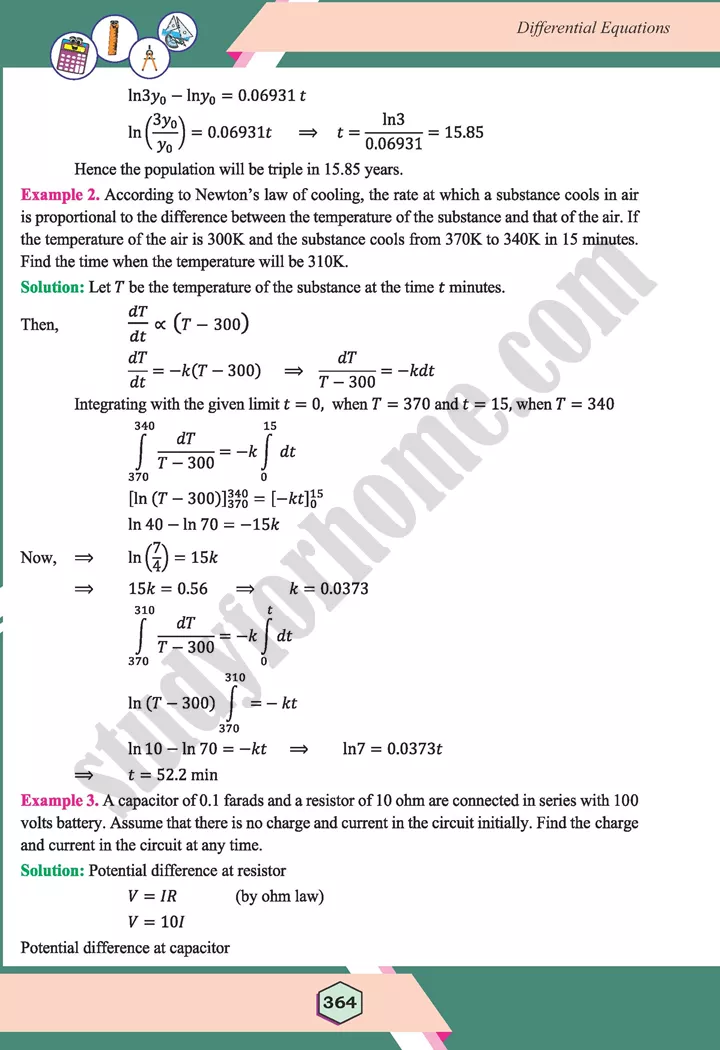 unit 10 differential equations maths 12th 14