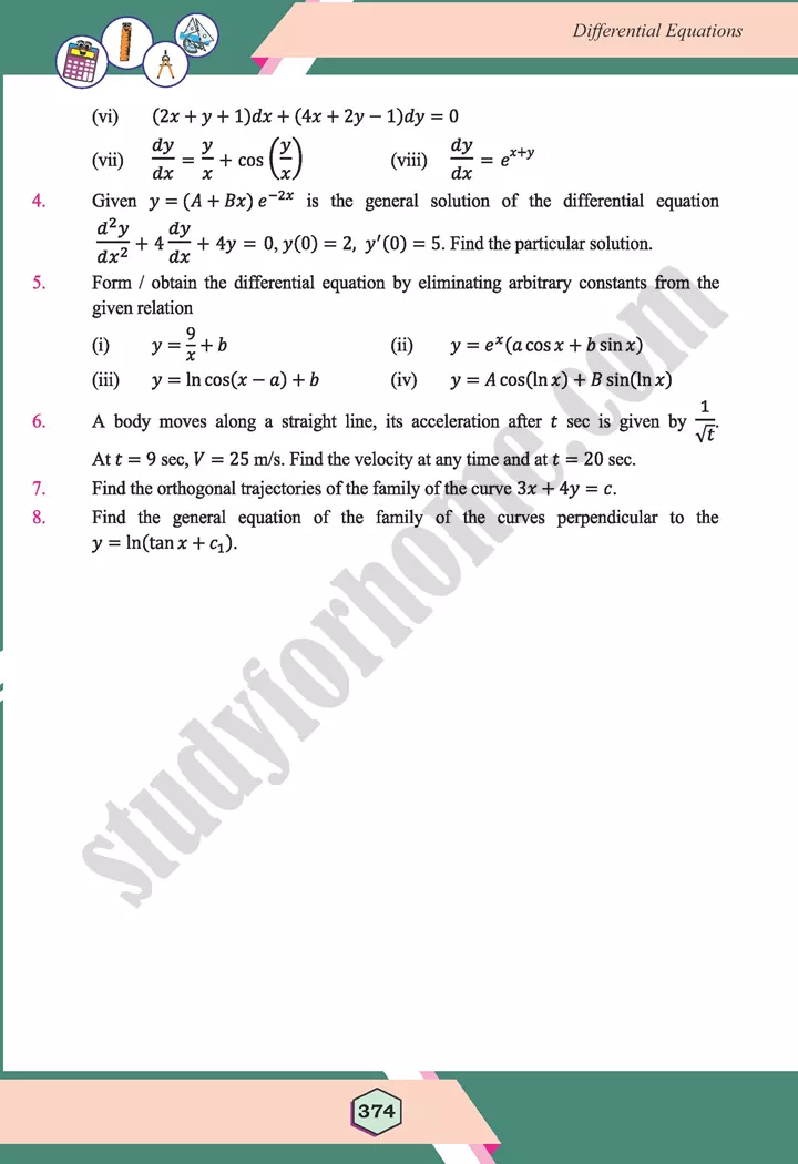 unit 10 differential equations maths 12th 24