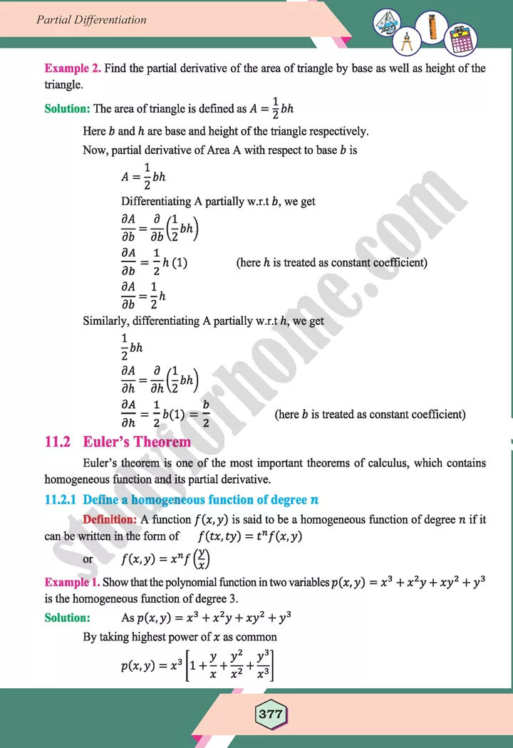 unit 11 partial differentiation maths 12th 03