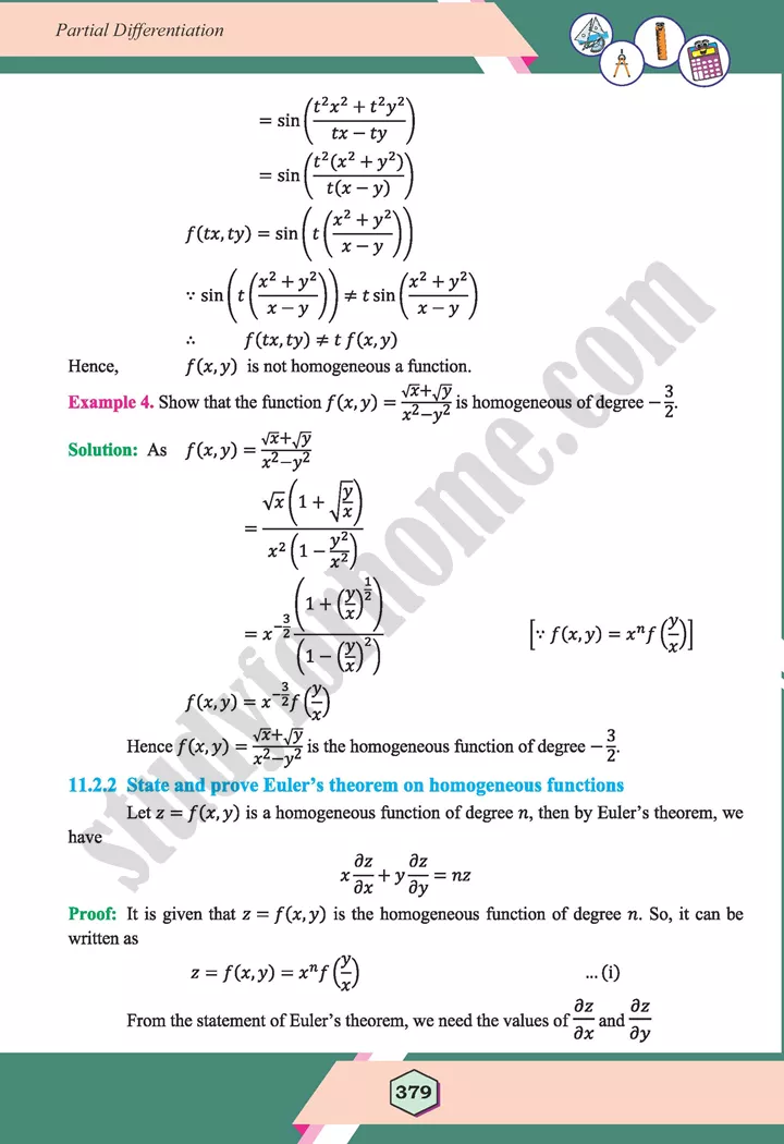 unit 11 partial differentiation maths 12th 05