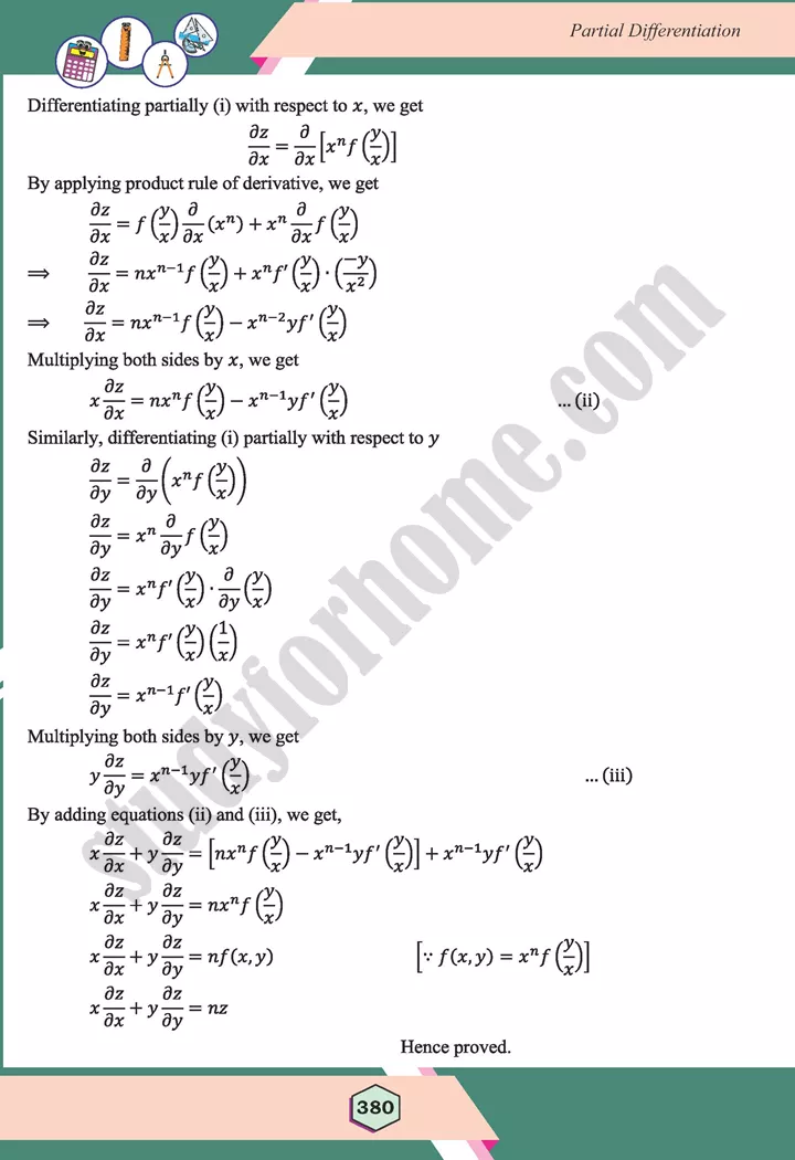 unit 11 partial differentiation maths 12th 06