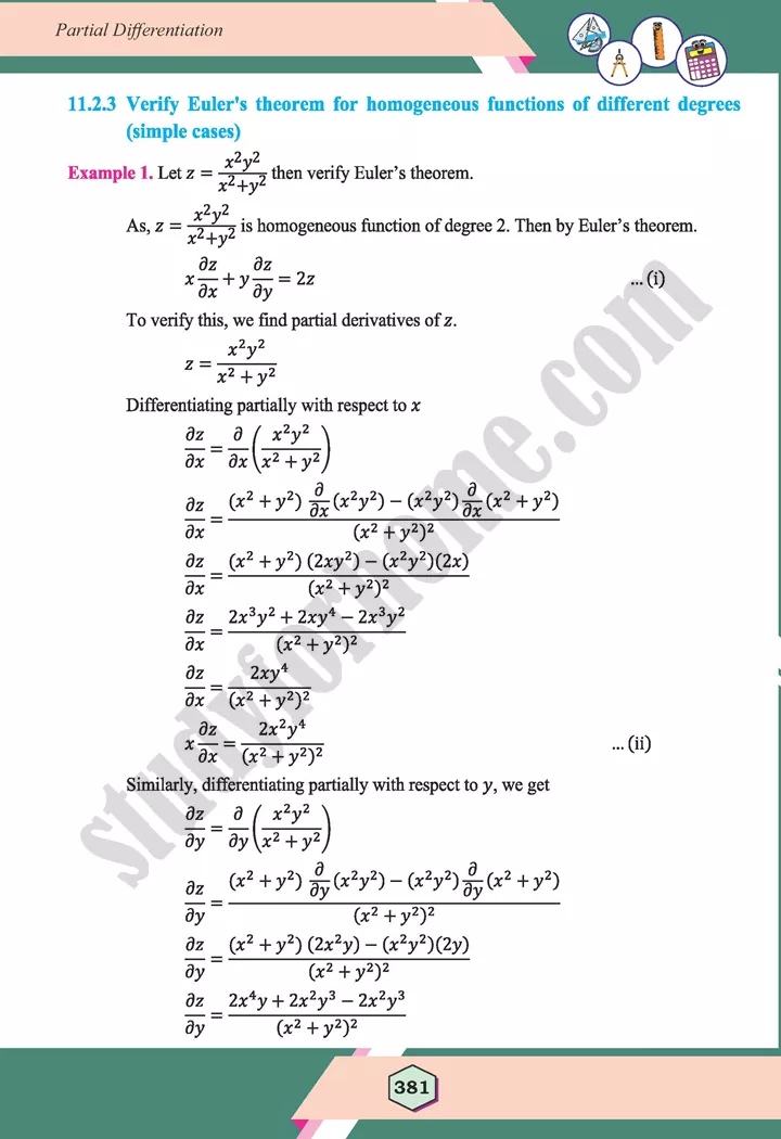 unit 11 partial differentiation maths 12th 07