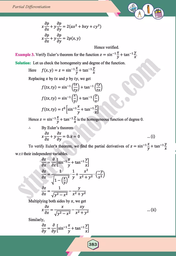 unit 11 partial differentiation maths 12th 09