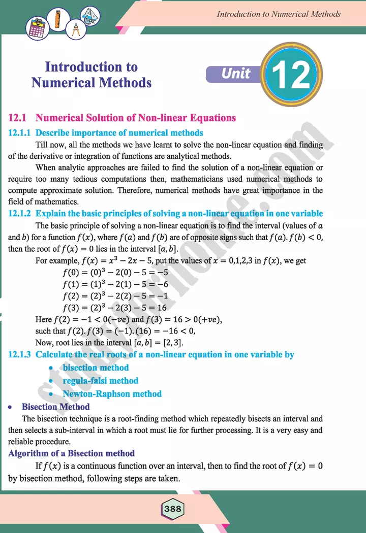 unit 12 introduction to numerical methods maths 12th 01