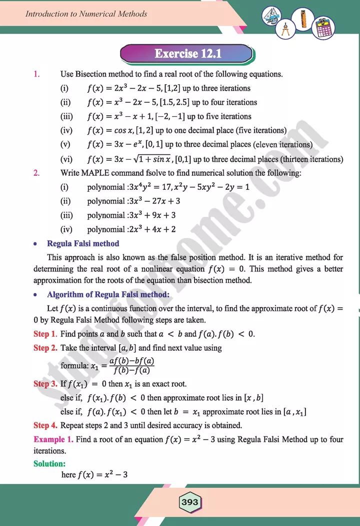 unit 12 introduction to numerical methods maths 12th 06