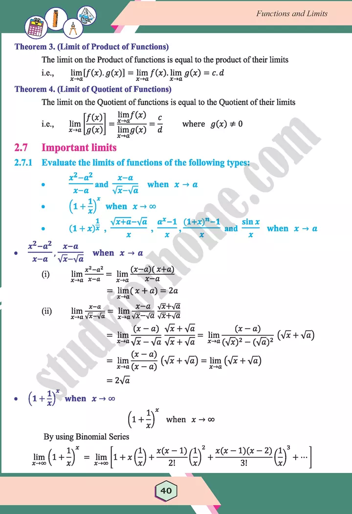 unit 2 functions and limits maths 12th 21