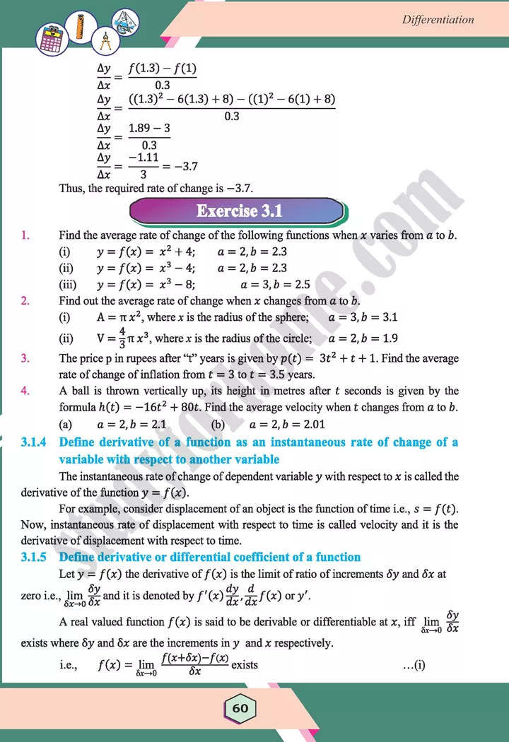 unit 3 differentiation maths 12th 03