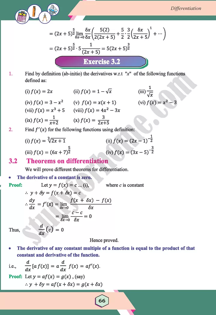 unit 3 differentiation maths 12th 09