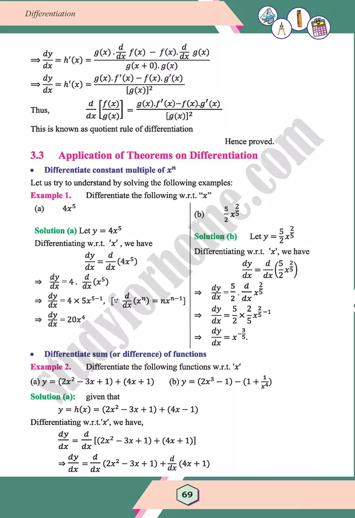 unit 3 differentiation maths 12th 12