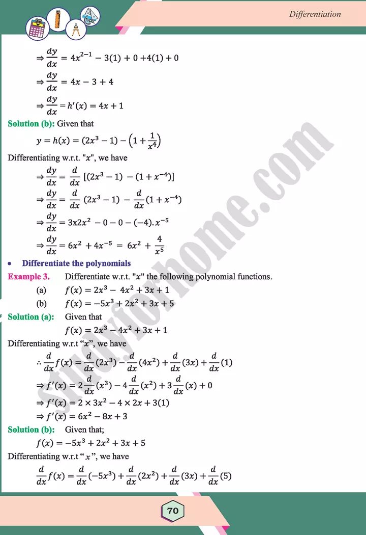 unit 3 differentiation maths 12th 13