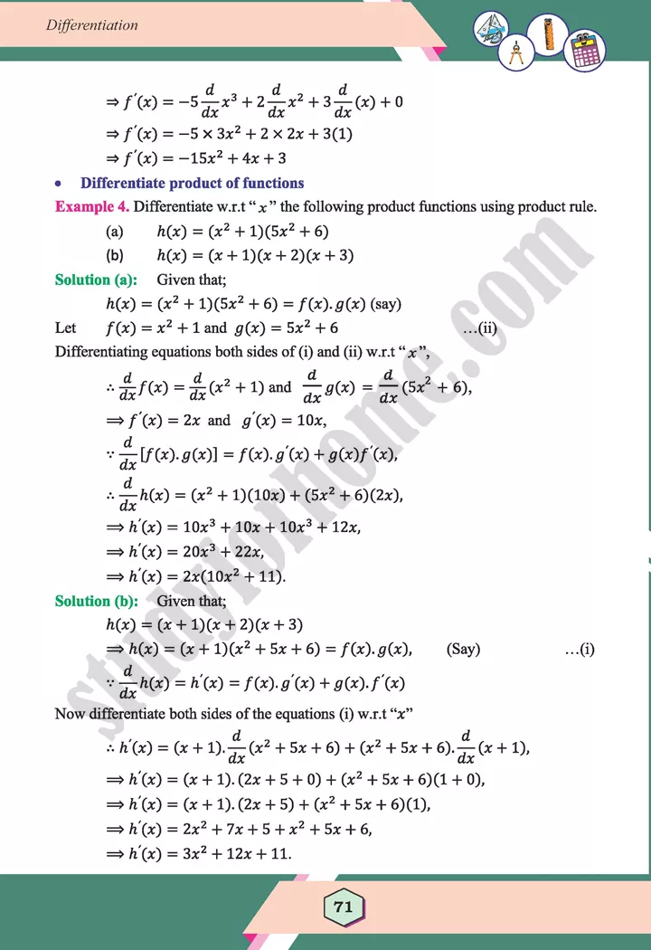 unit 3 differentiation maths 12th 14