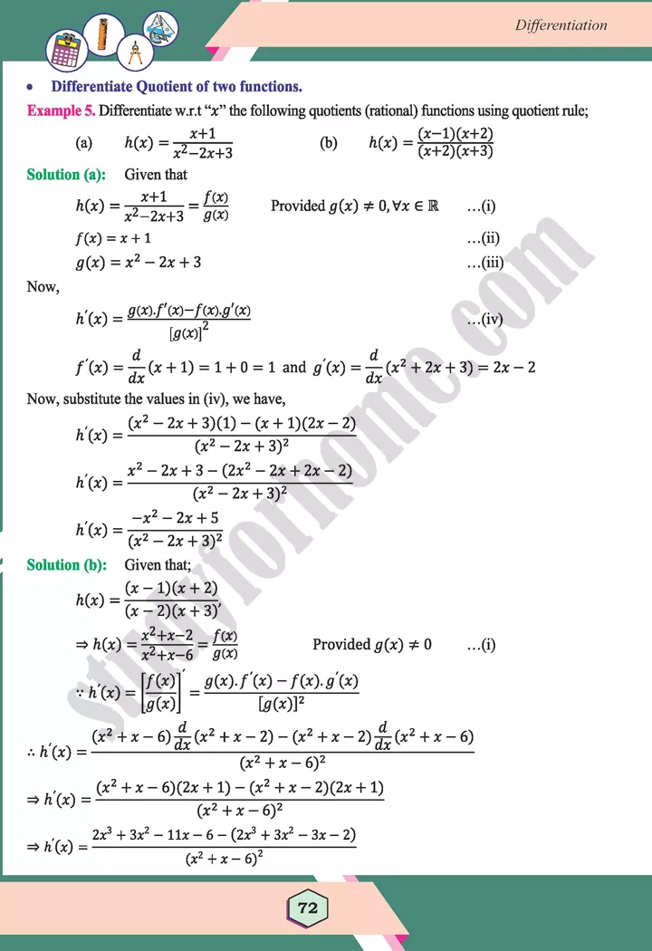 unit 3 differentiation maths 12th 15