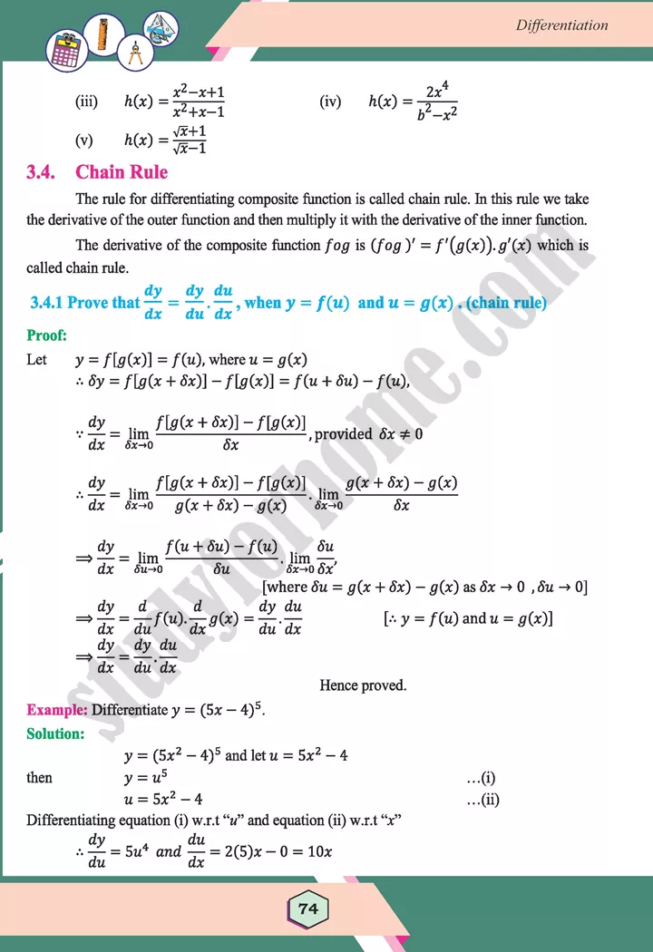 unit 3 differentiation maths 12th 17