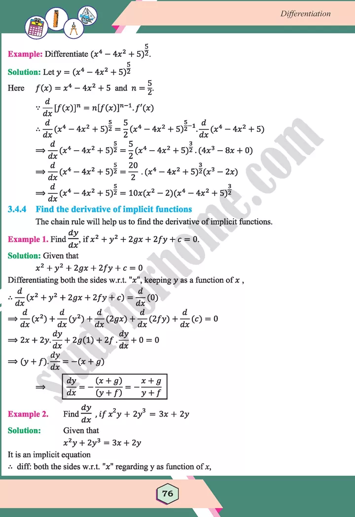 unit 3 differentiation maths 12th 19